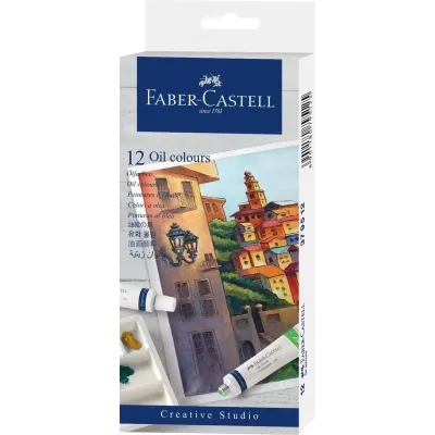 Олійні фарби Faber-Castell Creative Studio, 12 туб х 9 мл, 12 кольорів (379512) (32069)