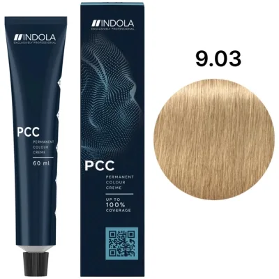 Фарба для волосся Indola Permanent Caring Color 9.03 - Дуже світлий натуральний блонд золотистий (4045787930108)