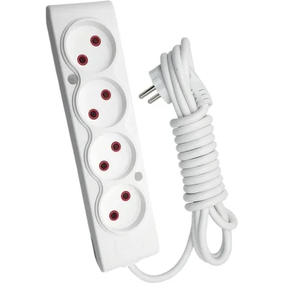 Мережевий подовжувач TECCO 5м 4 поста white (8681277841507)