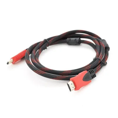 Кабель мультимедійний HDMI M to HDMI M 1.5m V1.4 black/red Merlion (YT-HDMI(M)/(M)NY/RD-1.5m)