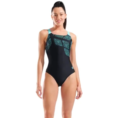 Купальник Arena Kikko Swimsuit Swim Pro Back 010807-580 чорний, бірюзовий 36 (3468337854531)