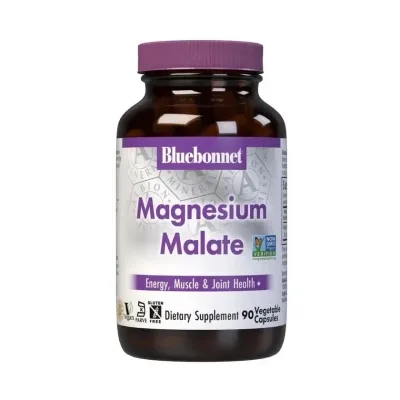 Мінерали Bluebonnet Nutrition Магній малат, Magnesium Malate, 90 вегетаріанських капсул (BLB0752)