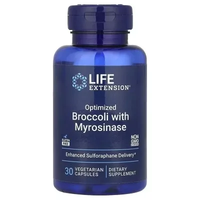 Вітамінно-мінеральний комплекс Life Extension Брокколі з мірозиназу, Optimized Broccoli and Myrosinase, 30 вегетаріа (LEX-23683)