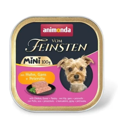 Консерви для собак Animonda Vom Feinsten Mini для малих порід з куркою, гускою + петрушка 100 г (4017721823593)