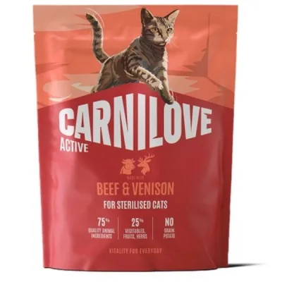 Сухий корм для кішок Carnilove Active Beef & Venison Sterilised 400 г (8595602581672)