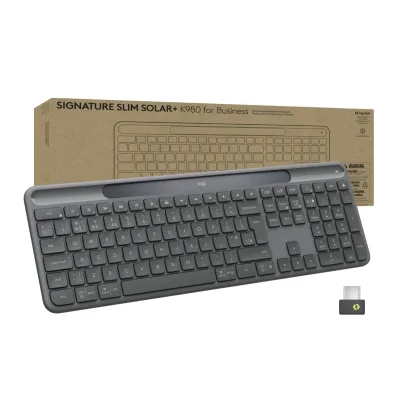 Клавіатура Logitech Slim Solar+ for Business Wireless/Bluetooth Graphite (920-013779)