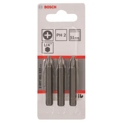 Набір біт Bosch Extra-Hart PH2, 51мм, 3шт (2.607.001.522)