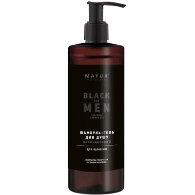 Гель для душу Mayur Black For Men 3 в 1 Парфумований для чоловіків 500 мл (4820230955002)