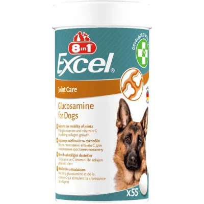 Вітаміни для собак 8in1 Excel Glucosamine для суглобів 55 шт (4048422184058)