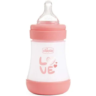 Пляшечка для годування Chicco Perfect 5 Love із силіконовою соскою 0+ міс. 150 мл Рожева (20211.11.40)