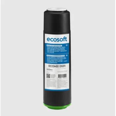 Картридж для фільтра глечика Ecosoft Картридж з сумішшю EcomixD531 Ecosoft 2.5х10", видаляє жорсткість, (CRV2510ECO)