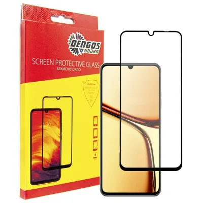 Скло захисне Dengos Full Glue Realme C61 (black) (TGFG-372)