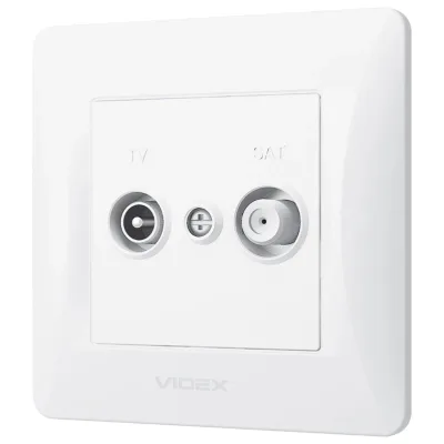 ТВ розетка Videx BINERA TV + SAT кінцева біла (VF-BNSK2TVS)
