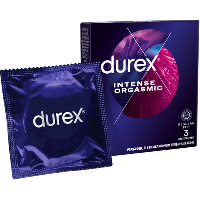 Презервативи Durex Intense Orgasmic рельєфні з стимулюючим гелем-змазкою 3 шт. (5052197056068)