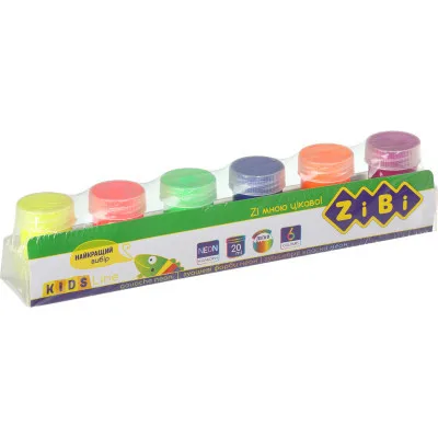Гуашеві фарби ZiBi KIDS Line NEON 6 кольорів по 20 мл (ZB.6690)