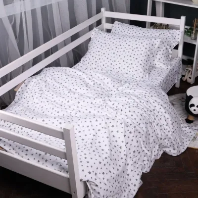 Постільна білизна MirSon 016 White Stars Фланель 200x220 Євро (2200009652141)