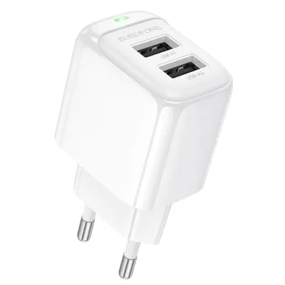 Зарядний пристрій BOROFONE BAS41A 2xUSB white (6941991113741)