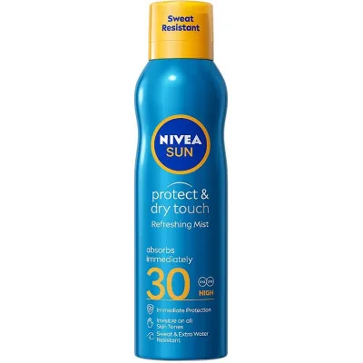 Засіб від засмаги Nivea Sun Сонцезахисний освіжаючий міст Захист та сухий дотик SPF 30 200 мл (4005900699565/4005900695864)