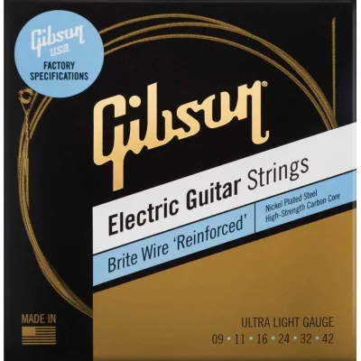 Струни для гітари Gibson SEG-BWR9 Brite Wire Reinforced Ultra-Light (09-42) (230466)
