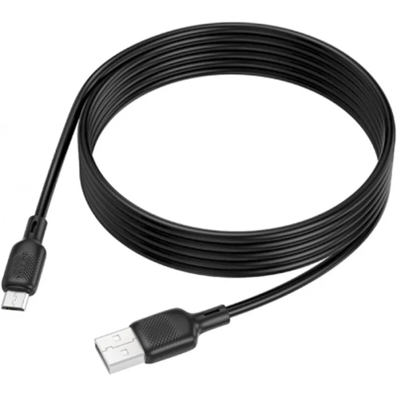 Кабель BOROFONE BX113 Lenny silicone charging data cable Micro(L=2M) Black (6941991115493)