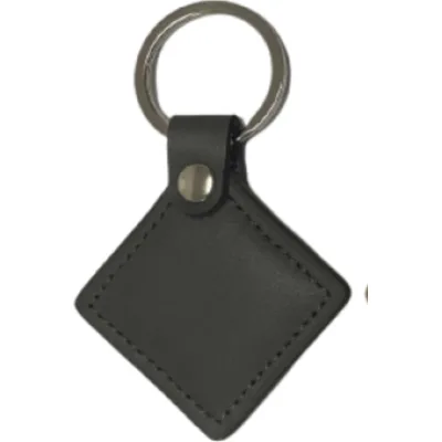 Брелок з чіпом Merlion MIFARE, 13.56MHz, MF-Leather, у шкіряному чохлі, gray (MF-Leather)