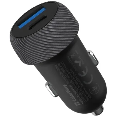 Зарядний пристрій ColorWay USB-C PD35W + USB QC3.0 car adapter (CW-CHA064PD-BK)