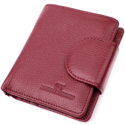 Гаманець ST Leather З натуральної шкіри Бордовий (22452)