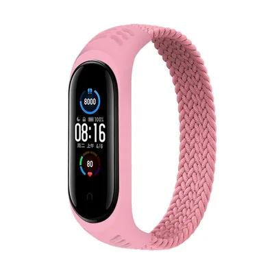 Ремінець до фітнес браслета BeCover Elastic Nylon Style для Xiaomi Mi Smart Band 5/6 (Size L) Pink (706163)