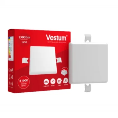 Світильник Vestum LED "без рамки" квадрат 16W 4100K (1-VS-5513)