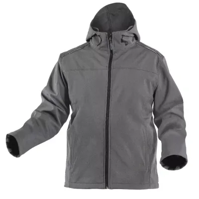 Куртка робоча Hoegert INN HT5K254-2XL з капюшоном SoftShell 94% поліестер/6% еластан графіт, 2XL (56) (HT5K254-2XL)