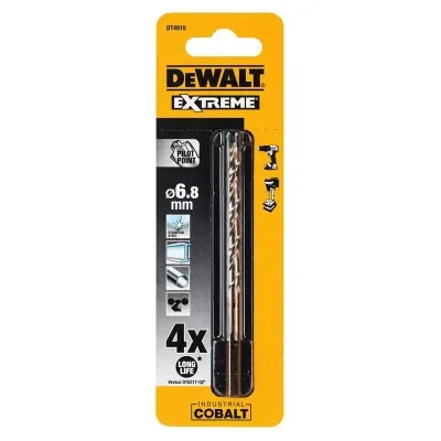 Свердло DeWALT по металу EXTREME INDUSTRIAL COBALT HSS-CO, 6,8 х 109 х 66 мм (DT4910)