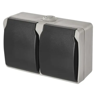 Розетка EMOS 16A 250V IP44 подвійна (A1396.1)