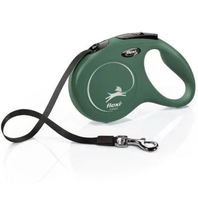 Повідець для собак Flexi New Classic стрічка М 5 м/25 кг оливковий (4000498032244)