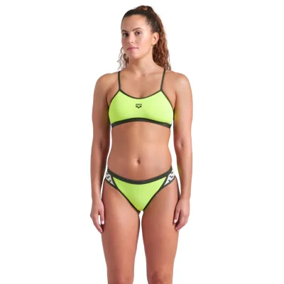 Купальник Arena Icons Bikini Cross Back Solid 005037-660 Салатовий 36 (3468337529231)