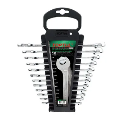 Ключ Toptul дюймовий комбінований 12 шт. 1/4"-7/8" на холдері (GBAC1201)