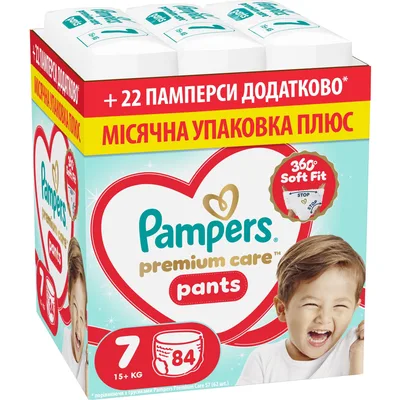 Підгузки Pampers Premium Care Pants Розмір 7 (15+ кг) 84 шт (8006530315784)