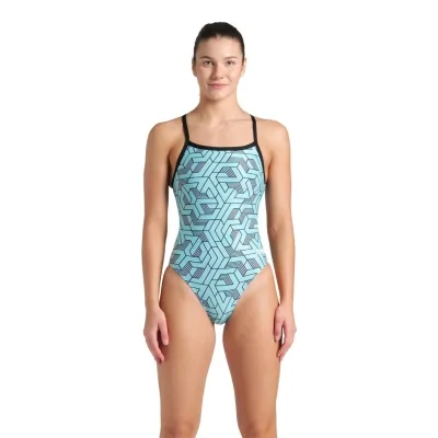 Купальник Arena Escape Swimsuit Challenge Back 007739-580 бірюзовий, чорний 40 (3468337383321)