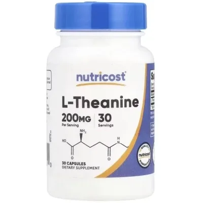 Вітамінно-мінеральний комплекс Nutricost L-теанін, 200 мг, L-Theanine, 30 капсул (NCS67720)