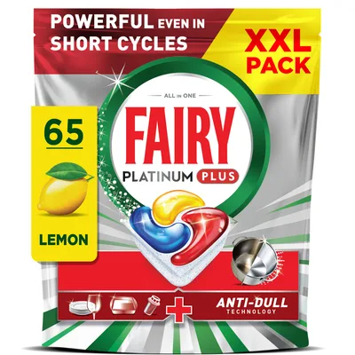 Таблетки для посудомийних машин Fairy Platinum Plus All in One Lemon 65 шт. (8006530115575)