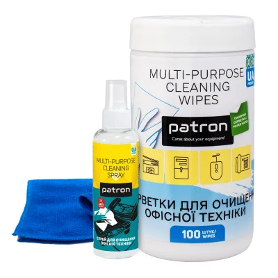 Універсальний чистячий набір Patron Spray for technique 100ml F3-009 +wipesF3-060 +microfi (CS-PN-BUNDL-16)