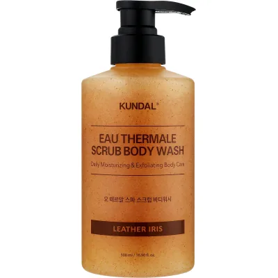Гель для душу Kundal Eau Thermal Scrub Body Wash Leather Iris 500 мл (8809809428679)