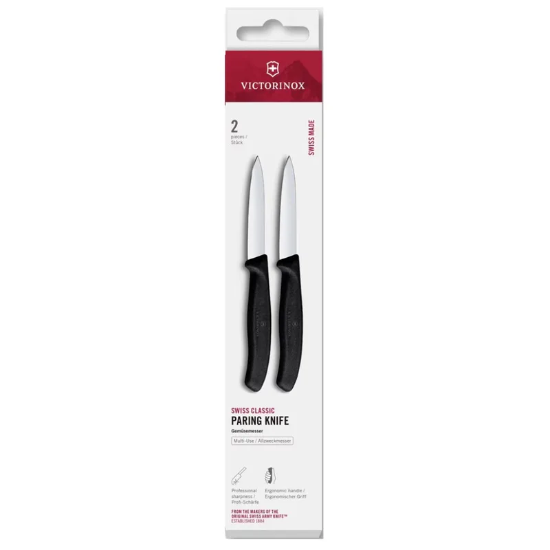 Набір ножів для чищення овочів Victorinox Swiss Classic 2 ножа 8см чорн 6.7603.2