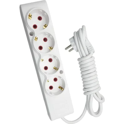 Мережевий подовжувач TECCO 3м 4 поста white (8681277842108)