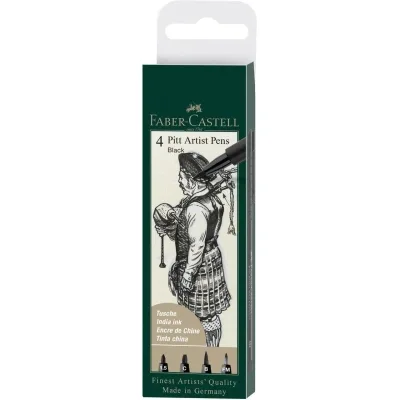Лайнер Faber-Castell набір капілярних ручок Pitt Artist Pens Manga Black, (B, F, S, XS) колір чорний (32100)