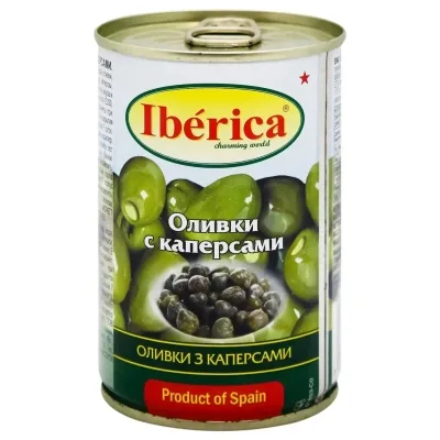 Овочева консервація Iberica Оливки фаршировані каперсами 300 г (8436024293005)