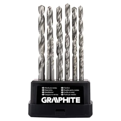 Набір свердл Graphite по металу, HSS-G, 1.5–6.5мм, кейс, 13шт (54T915)