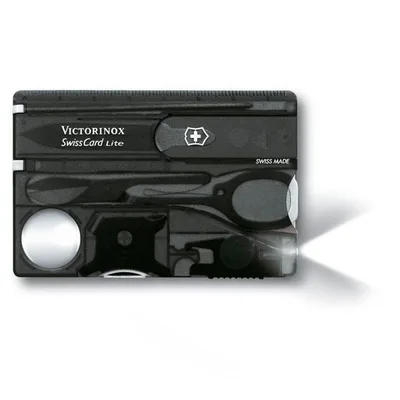 Мультитул Victorinox SwissCard Lite Transparent Black Blister (0.7333.T3B1)