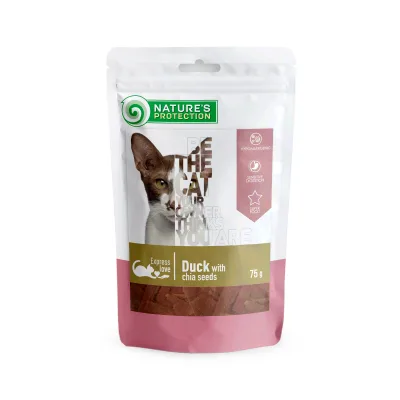 Ласощі для котів Nature's Protection with duck with chia seeds 75 г (SNK46113)
