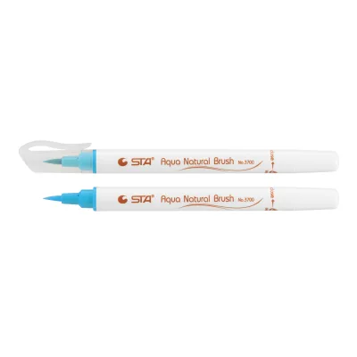 Художній маркер STA пензлик акварельний AQUA NATURAL BRUSH 3700, блакитний (STA3700-27)