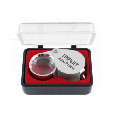 Лупа Voltronic ручна TRIPLET 20X-21mm, складана (брелок), метал-скло, пластикова коробка. 60 * 24 * 18mm. (1152/TR20X-21)